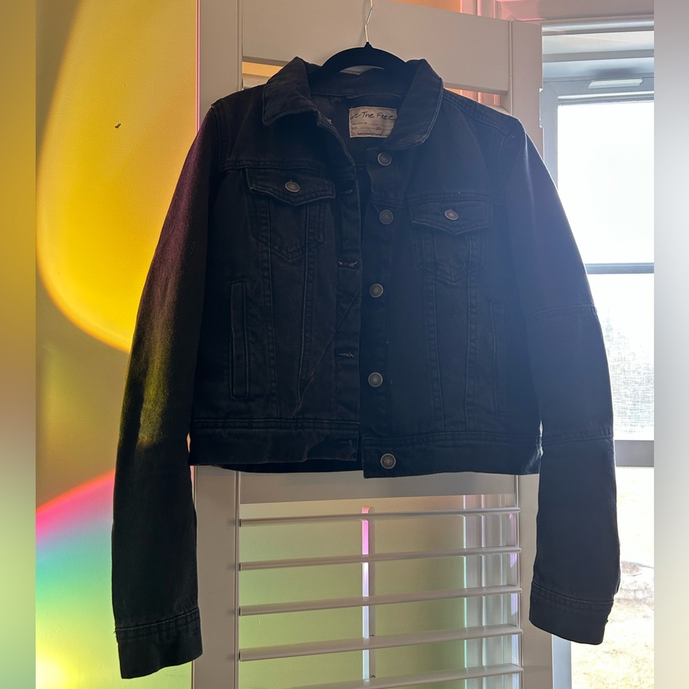 NWOT Free People black denim jacket